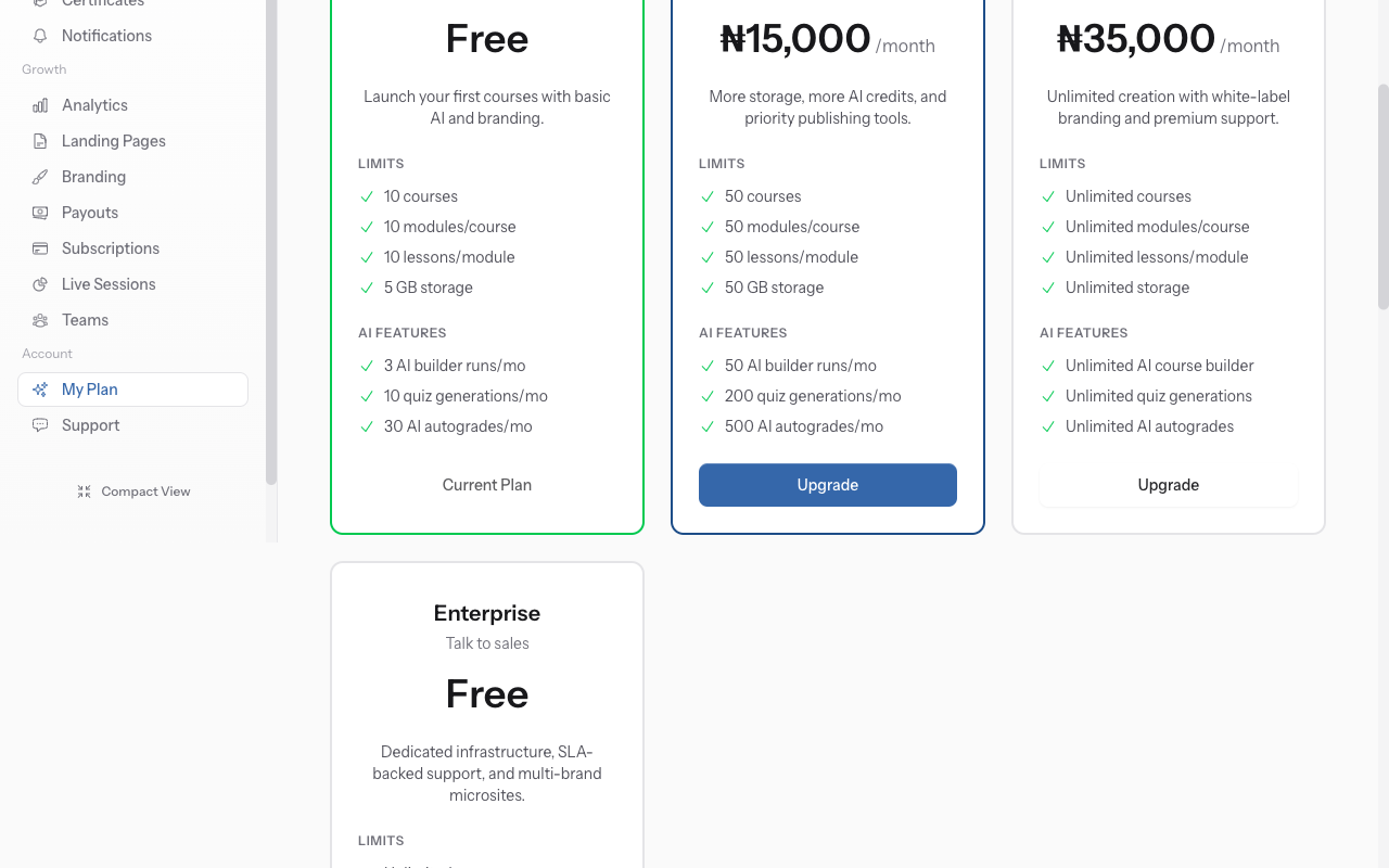 Manage billing information