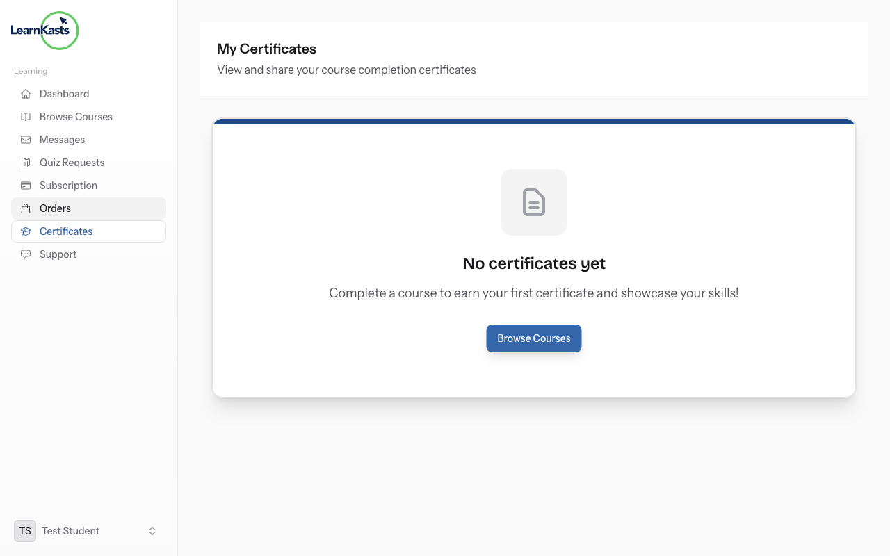 Access your certificates