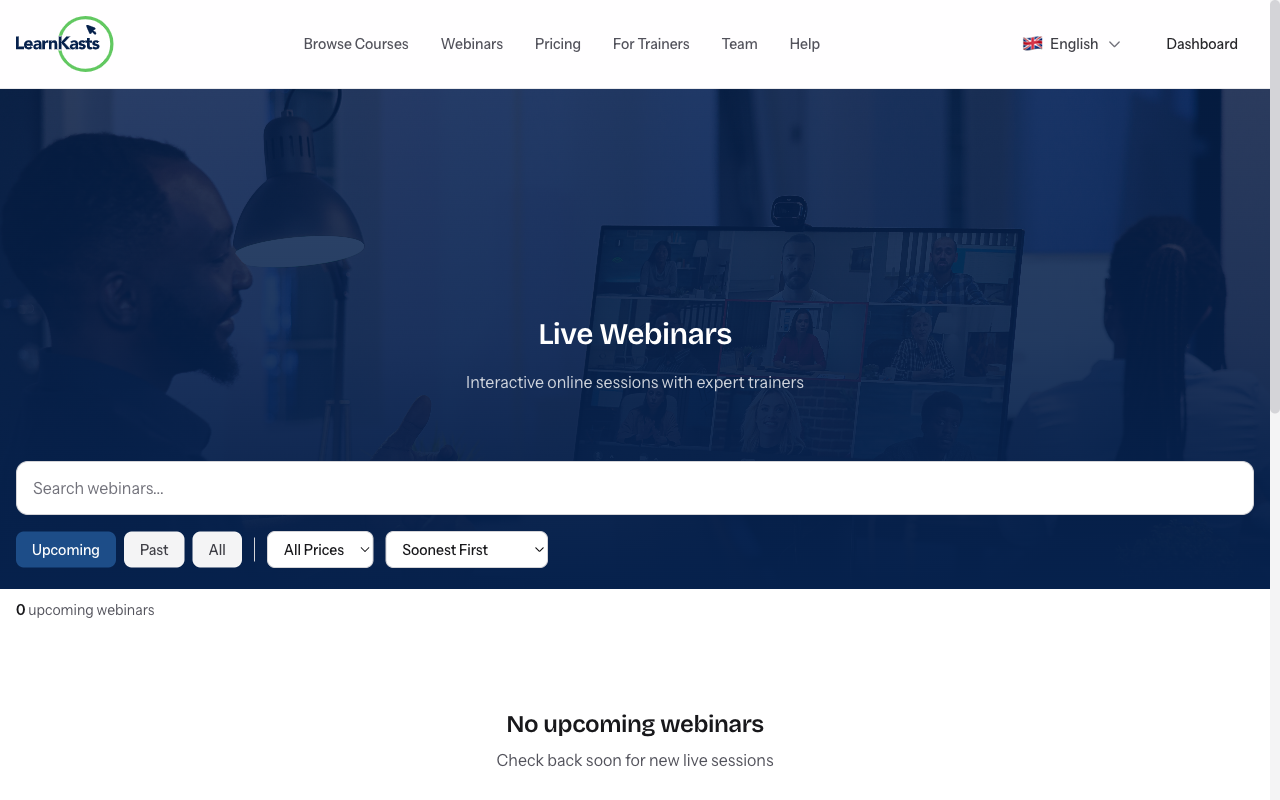 Find upcoming webinars