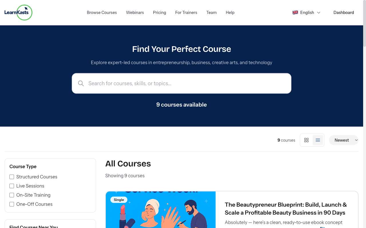 Browse available courses