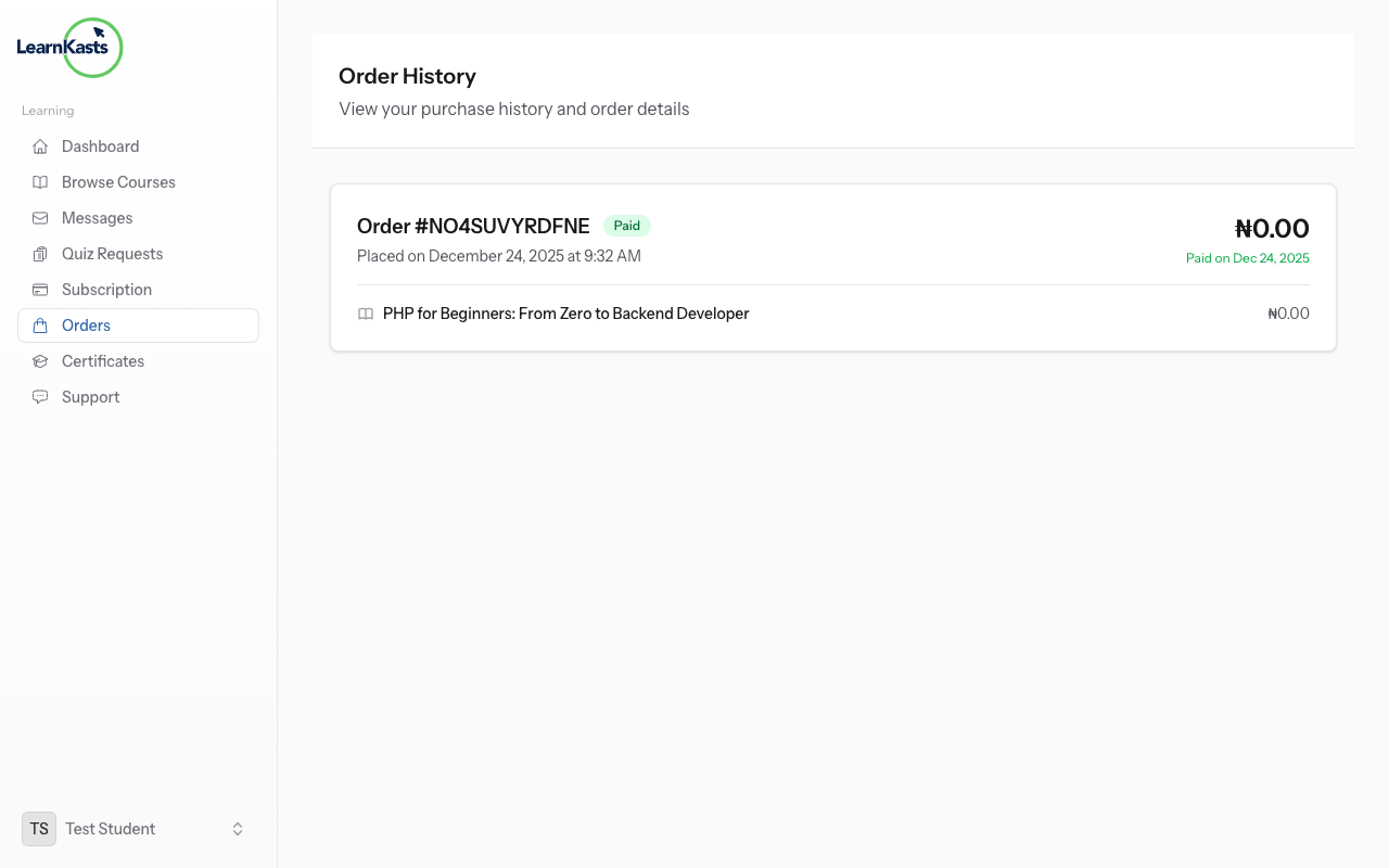 Track payment status