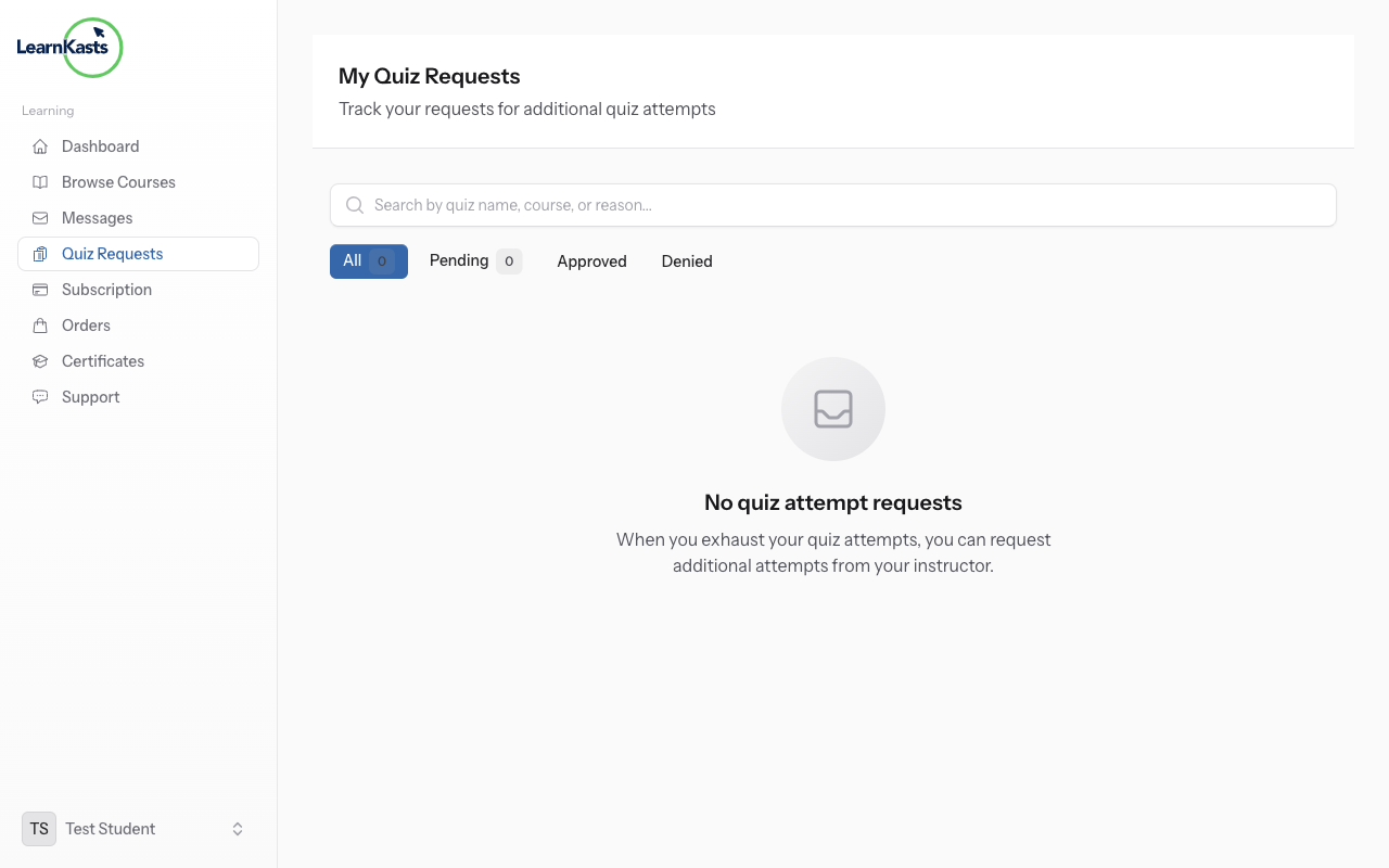 Review quiz settings