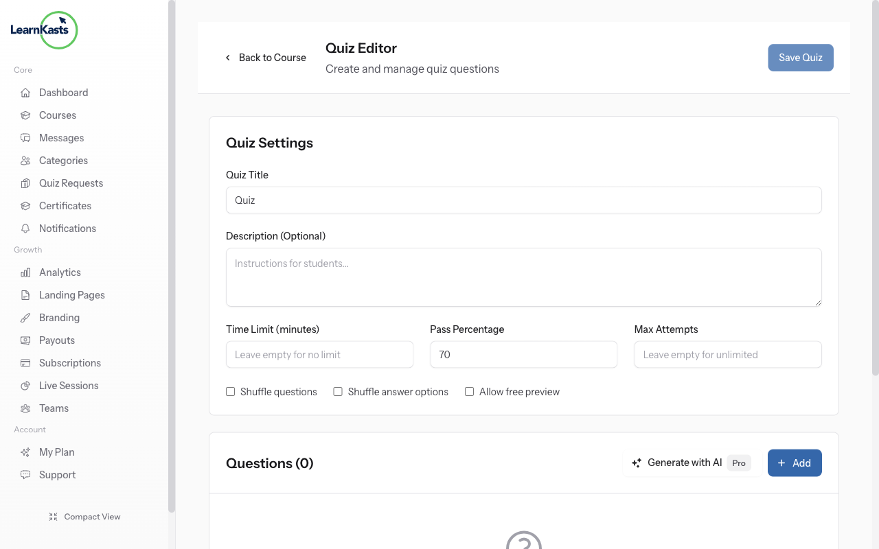 Configure AI generation settings