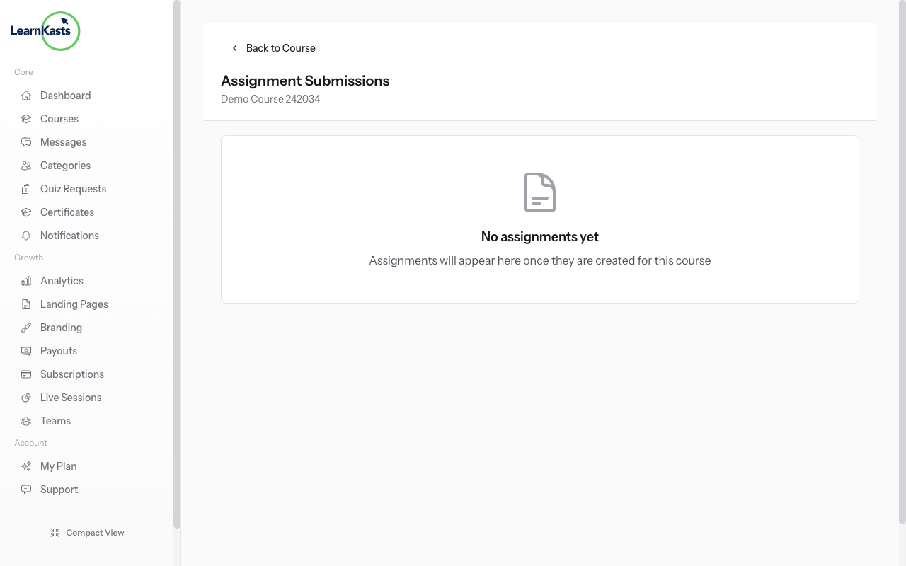 View assignment submissions