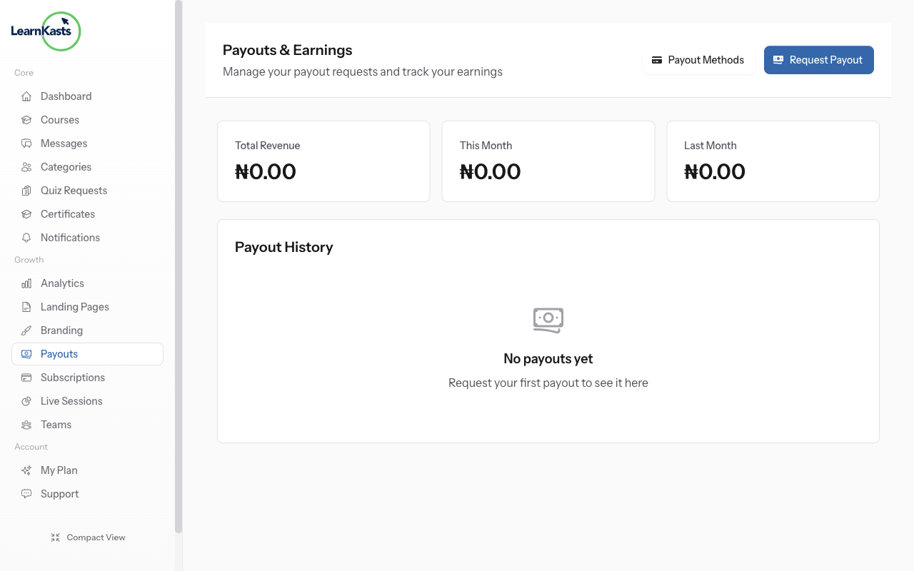 Request manual payout