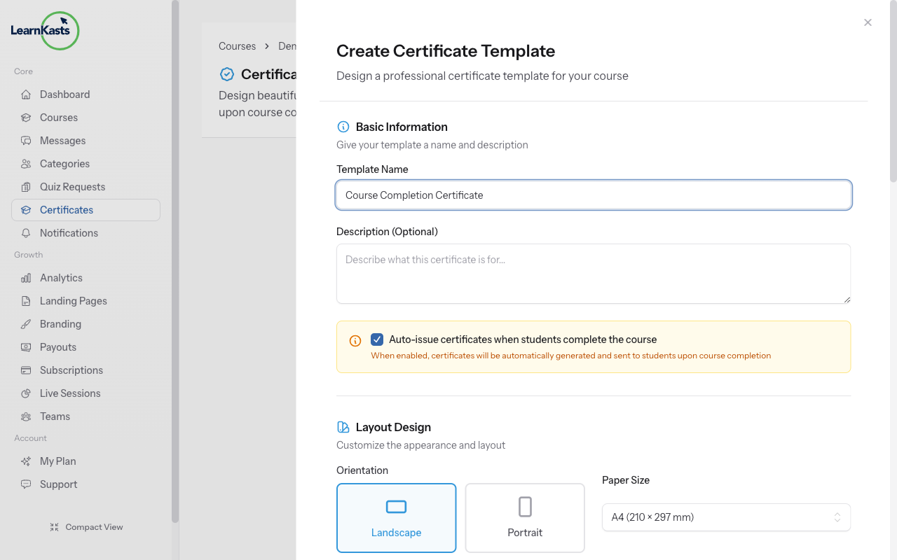 Set completion requirements