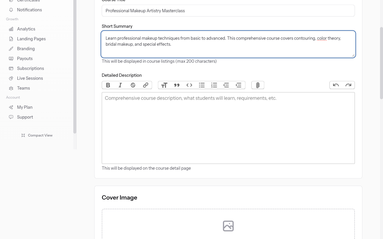 Select your course type