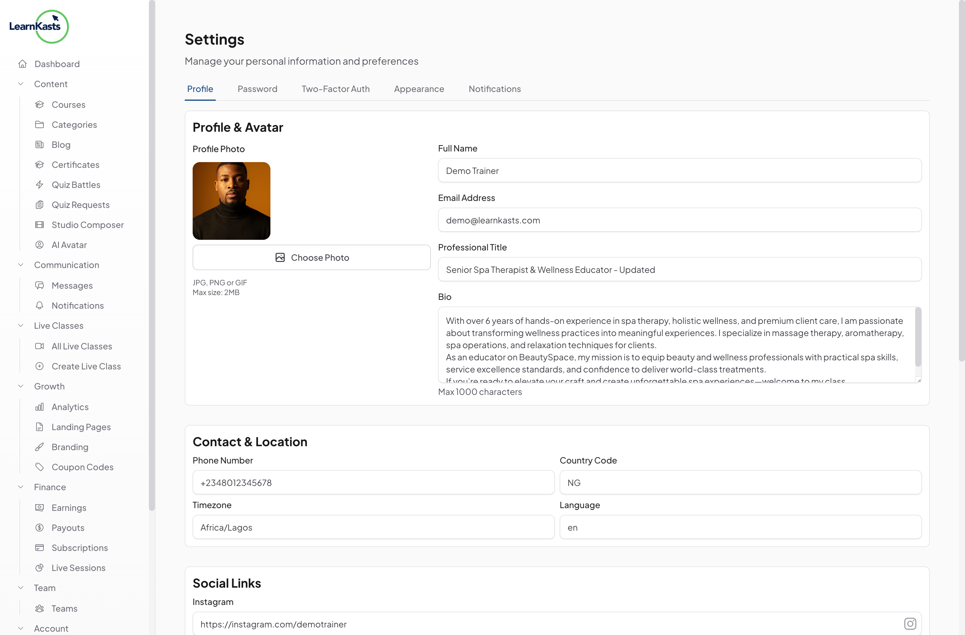 Complete your profile