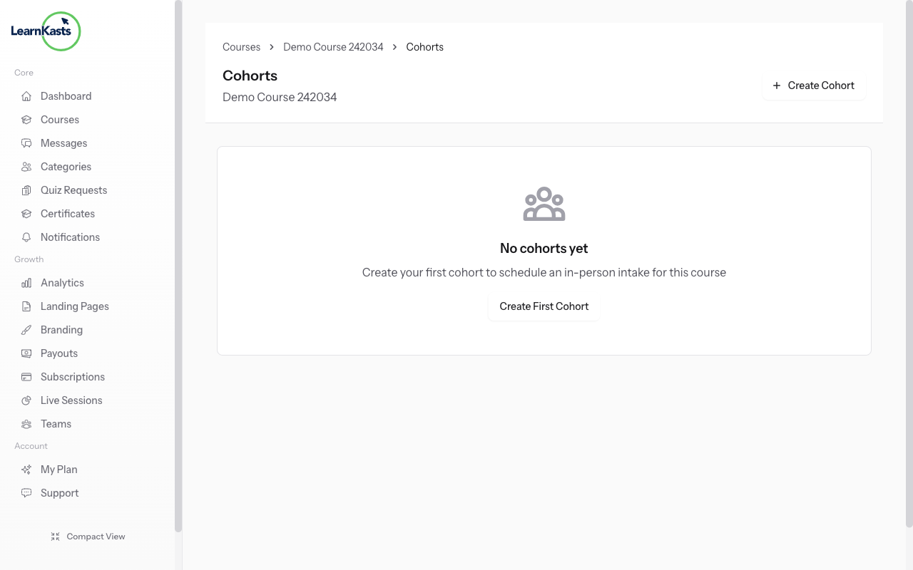 Navigate to cohort roster
