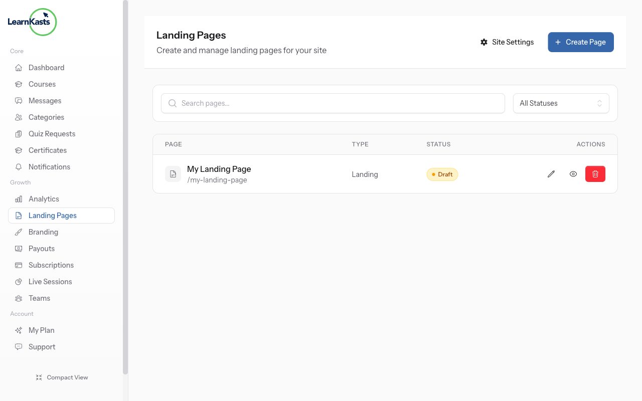 Access subdomain settings