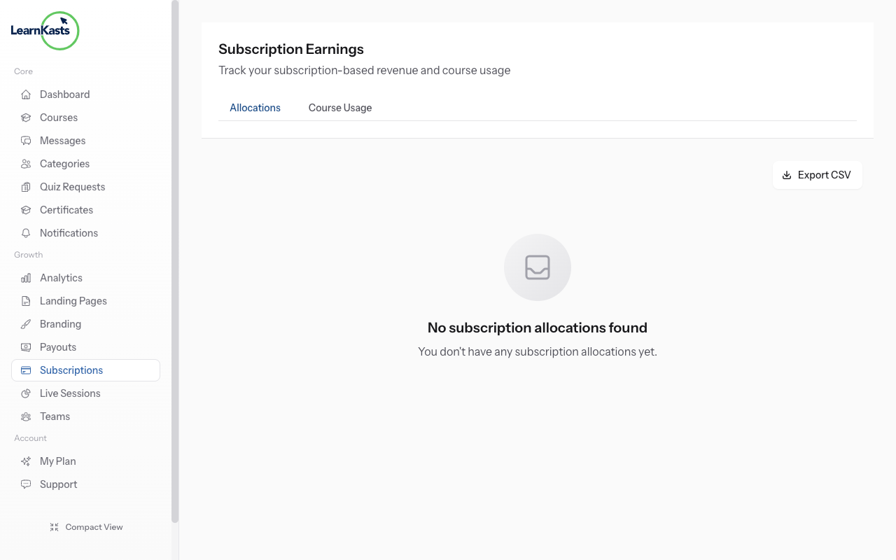 Create a subscription plan