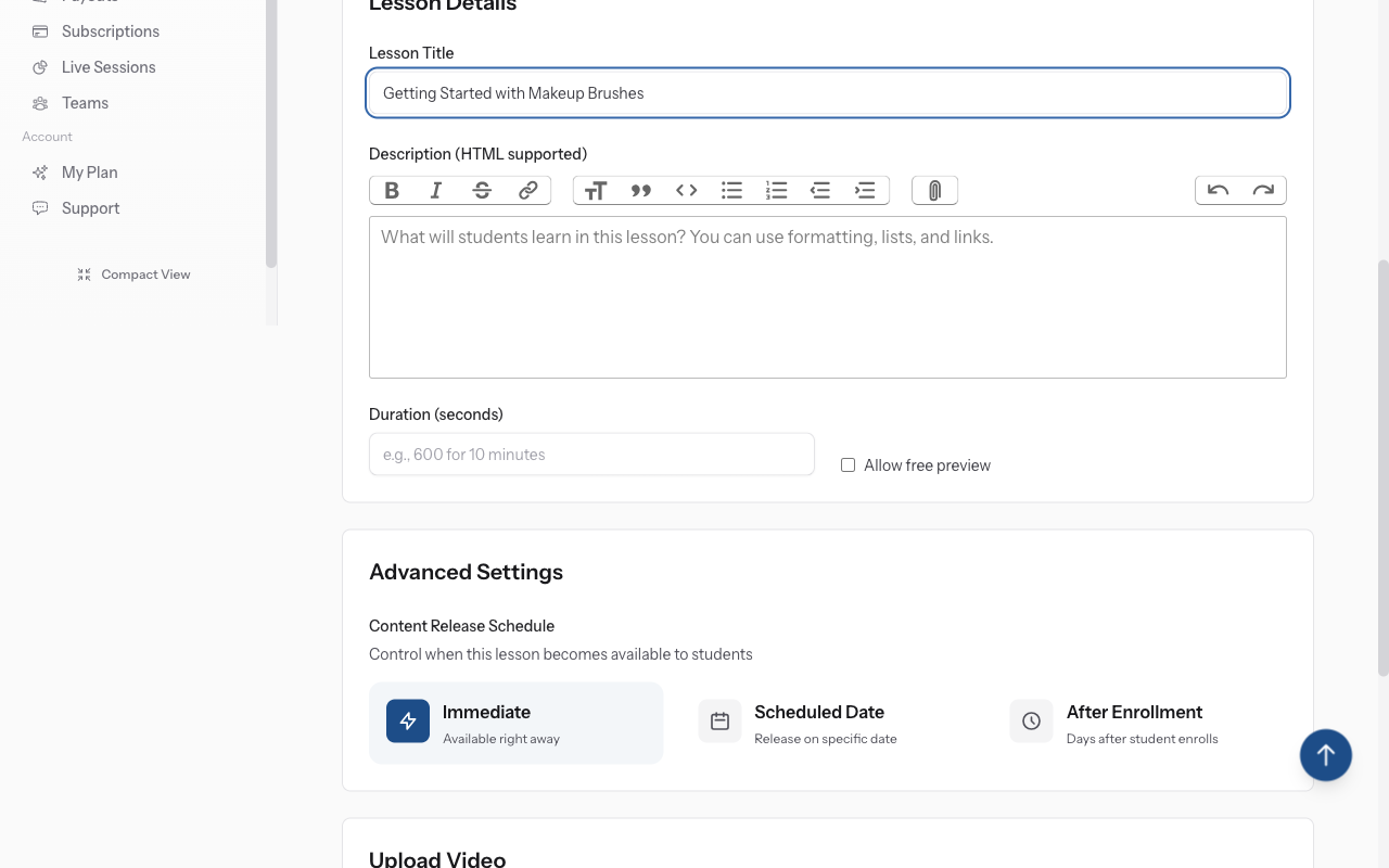 Free Preview toggle switch